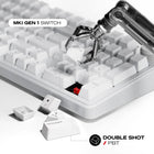 Cybeart Akula 99 Full Size Tri-Mode Wireless RGB Gaming Keyboard - White-1000 Hz ultra-fast polling with 1 ms latency for precise, lag-free input in gaming or work