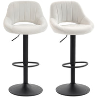 HOMCOM Adjustable Counter Height Swivel Bar Stools - Cream - 2 Pack-Packaged in a set of 2, it's excellent for creating a coordinating look in your home
