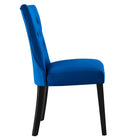 Modway Silhouette Performance Velvet Dining Chairs - Navy - 2 Pack-Non-Marking Foot Caps