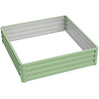 Outsunny Galvanized Steel Planter Raised Garden Bed - 47" L x 47" W x 12" H - Light Green-The great and easiest way to grow your own garden at home 