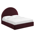 Modway Solana Arched Performance Velvet Queen Platform Bed - Mulberry-Assembly Required