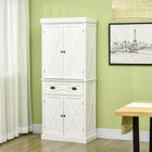 HOMCOM 72.5" H Freestanding Kitchen Buffet Cabinet with 4 Doors - White-Use the anti-tipping design on the back to secure the item to the wall for extra safety 