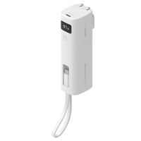 Scosche GoBat 5K 3-in-1 40W Charger with 5K Portable Power Bank & Captive USB-C Cable - White-Features a compact design that is easy for travel and storage