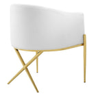 Modway Savour Tufted Performance Velvet Accent Dining Armchair - White-Chair Weight Capacity: 300 lbs.