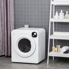 HOMCOM Portable 3.22 cu ft Compact Laundry Dryer - 1300 W - White-You can stop it anytime by pushing the start/pause button to add more clothes
