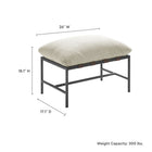 Modway Raya Outdoor Patio Boucle Ottoman - Ivory-All-Weather Nubby Boucle Fabric Cushion
