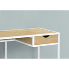 Monarch Specialties 7575 42" Computer Desk - Natural/White Metal-Compact design and contemporary style ideal for smaller home offices