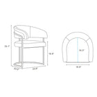 Manhattan Comfort - Lot de 4 chaises de salle à manger modernes Augusta 23,6 po en similicuir gris clair-Siège structuré dans une base géométrique moderne en métal pour le design et la durabilité