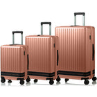CHAMPS Fresh II  3-Piece Expandable Hardside Luggage Set - Pink-Polycarbonate Material