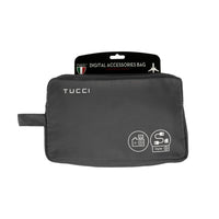 TUCCI Italy Travel Luggage-Suitcase Digital Accessories Bag - Grey-Sleek, Compact Design - perfect for organized travel and daily commutes