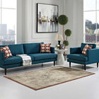 Modway Hester Ornate Turkish Vintage Area Rug - 5 ft W x 8 ft L - Tan/Walnut Brown-Tight Low Pile Weave