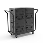 Luxor 40-Device Modular 4 Cabinet AC Charging Cart with Double Dolly-Padded storage slots help protect devices from scratches