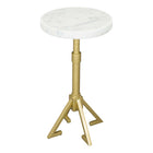 Zuo Maurice Side Table - White/Gold-Colour: White/Gold