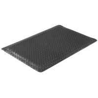 Edgewood Foam Fusion Diamond Plate Surface Laminated Anti-Fatigue Mat - 2' x 3' x 5/8" - Black-Medium Duty