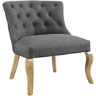 Modway Royal Upholstered Fabric Armchair - Grey-Vintage Armless Club Chair