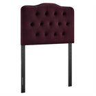 Modway Annabel Stain-Resistant Performance Velvet Twin Headboard - Mulberry-Stain-Resistant Performance Velvet