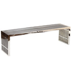 Modway Gridiron Benches Set of 3 - Silver-For Indoor Use