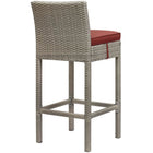 Modway - Conduit Terrasse extérieure Rotin en osier Tabouret de bar - Cassise gris clair-Tissage synthétique en rotin PE
