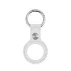 Logiix porte-clés en cuir pour airtag avec coutures blanches - blanc-Porte-clés et support élégants pour Apple AirTags (2021).