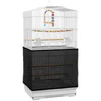 PawHut - Cage à oiseaux 36 po H avec poignée et housse en maille - blanc-Enclos pour oiseaux offrant un espace ample pour les petits oiseaux tels que les pinsons et les perruches 
