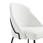 Manhattan Comfort Gracie 24.2" Modern Leatherette Upholstered Dining Chair - White and Black - Set of 2-Features High Density Foam Filled For Comfort and Durability