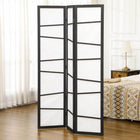 HOMCOM 3 Panel Freestanding Room Divider - White-The solid paulownia wood frame ensures durability and stability 
