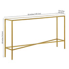Hudson&Canal Henley 55"W Console Table with Glass Top - Brass-9