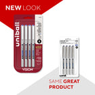 uni-ball Vision Rollerball Pens – 0.7mm – Blue – 4 Pack  -0.7 mm fine point fade-proof pens have uni Super Ink that makes them water and fraud-resistant