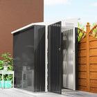 Outsunny 4' x 6' Steel Garden Storage Shed with Lockable Door & 2 Air Vents for Backyard-Sloped roof prevents water accumulation
