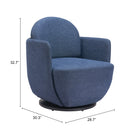 Zuo Bant Swivel Chair - Blue-3 year limited warranty
