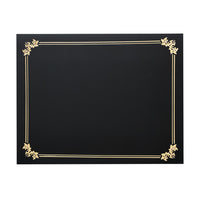 St. James - Porte-certificats double de qualité supérieure pour documents 8,5 po x 11 po – Noir avec bordure en feuille d’or – Paquet de 10-Design classique avec bordure en gaufrage doré pour une apparence raffinée et cérémoniale