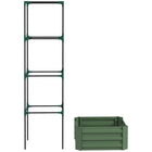 Outsunny Raised Garden Bed with 74" H Tomato Trellis - 24" L x 24" W - Green-Plenty of growing space, trellis for climbing plants 