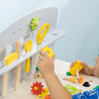 Qaba Kids Tool Bench with Storage Shelf - Construction Work Shop Toy - Multicoloured - Set of 31-Assist in the development of children's cognitive and practical abilities 
