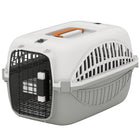 PawHut - Cage de transport pour chat rigide - caisse de transport pour animaux en plastique homologuée pour avion-Conception approuvée par les compagnies aériennes avec bol de nourriture pour garantir un voyage sans stress et confortable 