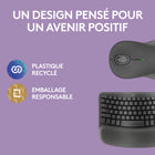 Logitech - MK670 Combo, clavier Wave Keys ergonomique sans fil avec souris sans fil - Graphite-Configuration compacte avec pavé numérique. Disposition double (Windows/Mac). Touches Easy-Switch (connectez jusqu'à 3 dispositifs multi-systèmes d'exploitation). Pieds d'inclinaison (+ 4 degrés). Commutateur Marche/Arrêt. Témoins lumineux de verrouillage