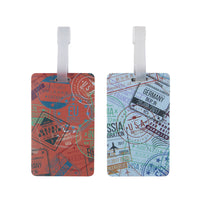 Travelon - Étiquettes de bagage, Passeport estampillé - Lot de 2-Ensemble de deux étiquettes