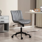 HOMCOM Armless 360-Degree Swivel Computer Desk Chair - Dark Grey-Tilt function enables smooth rocking for increased relaxation