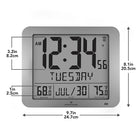 Marathon Atomic Wall Clock with Indoor/Outdoor Temperature - Graphite Grey (CL030027FD-GG)-Choose to display the time in 8 different time zones with option to turn Daylight Savings Time on or off