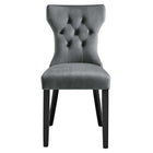 Modway Silhouette Performance Velvet Dining Chairs - Grey - 2 Pack-8