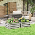 Outsunny - Jardin surélevé 2 pi x 2 pi x 1 pi 2 pièces avec cadre en acier galvanisé pour légumes - gris clair - Paquet de 2-Conception à fond ouvert idéale pour les plantes à racines longues 