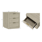 Manhattan Comfort Evelyn 20" Modern 3-Drawer Nightstand 2-Piece Set - Natural-Smooth Rounded Edges Add a Modern Charm and Enhance Safety