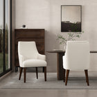 Manhattan Comfort Beever 24" Modern Chenille Upholstered Dining Armchair - Cream - Set of 2-Upholstered in Luxurious Chenille with Foam Padding