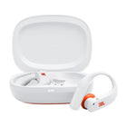 JBL Endurance Peak 4 True Wireless Noise Cancelling Sport Earbuds - White / Orange-Adaptive Noise Cancelling with Smart Ambient