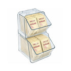 Azar - Bac de rangement en plastique extra-petit à deux niveaux - 10,25 po x 5,25 po x 5,12 po - Transparent - Paquet de 2-4