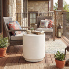 HOMCOM Concrete Finish Side Table - Cream White-Made from inorganic ore powder for stability and moisture resistance, great for indoor and outdoor use