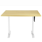 Ezywork Manual Height Adjustable Standing Desk - 48" x 24" - White Frame / Bright Wood Table Top-Whole piece table top 48" x 24" (120cm x 60cm) 