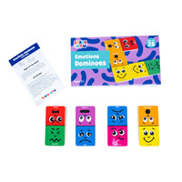 Spark & Wow Emotions Dominoes - Set of 28-7 Primary Emotions -- This set of 28 wooden dominoes features 7 expressions. Each face illustrates a different emotion. Explore mindfulness with a colorful game of dominoes!