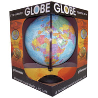 Replogle Globemaster 12" Blue Ocean Desk Globe With Metal And Semi-Meridian - French-Up to date cartography