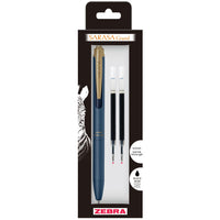 Zebra Sarasa Grand  Retractable Gel Ink Pens with 2 Reffils - 0.5 mm Tip - Blue Gray Barrel - Blue Ink-Rapid Dry Ink – No smears. No smudges