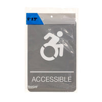 Headline Sign Dynamic In-Motion Accessible Symbol ADA Sign - 6" x 9" - Grey/White-6" x 9" x 1/8" Injection Molded Plastic